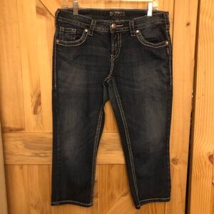 Silver Aiko Capri Blue Jeans Dark Wash Women' Size 31